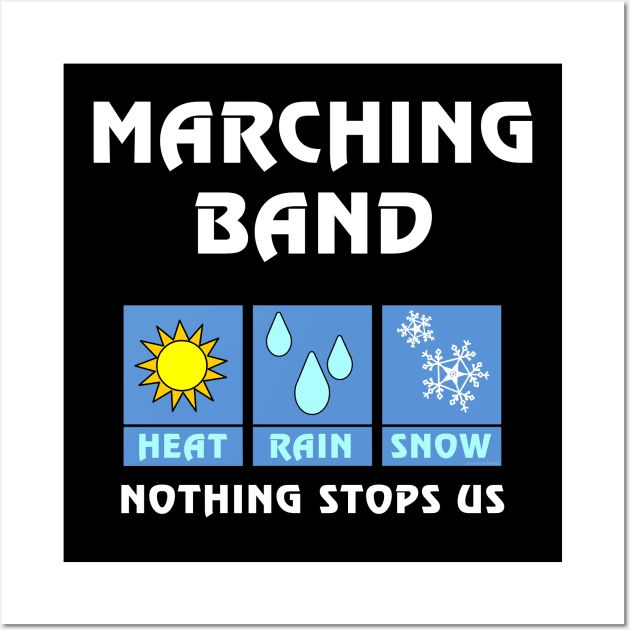 Marching Band Weather White Text Wall Art by Barthol Graphics